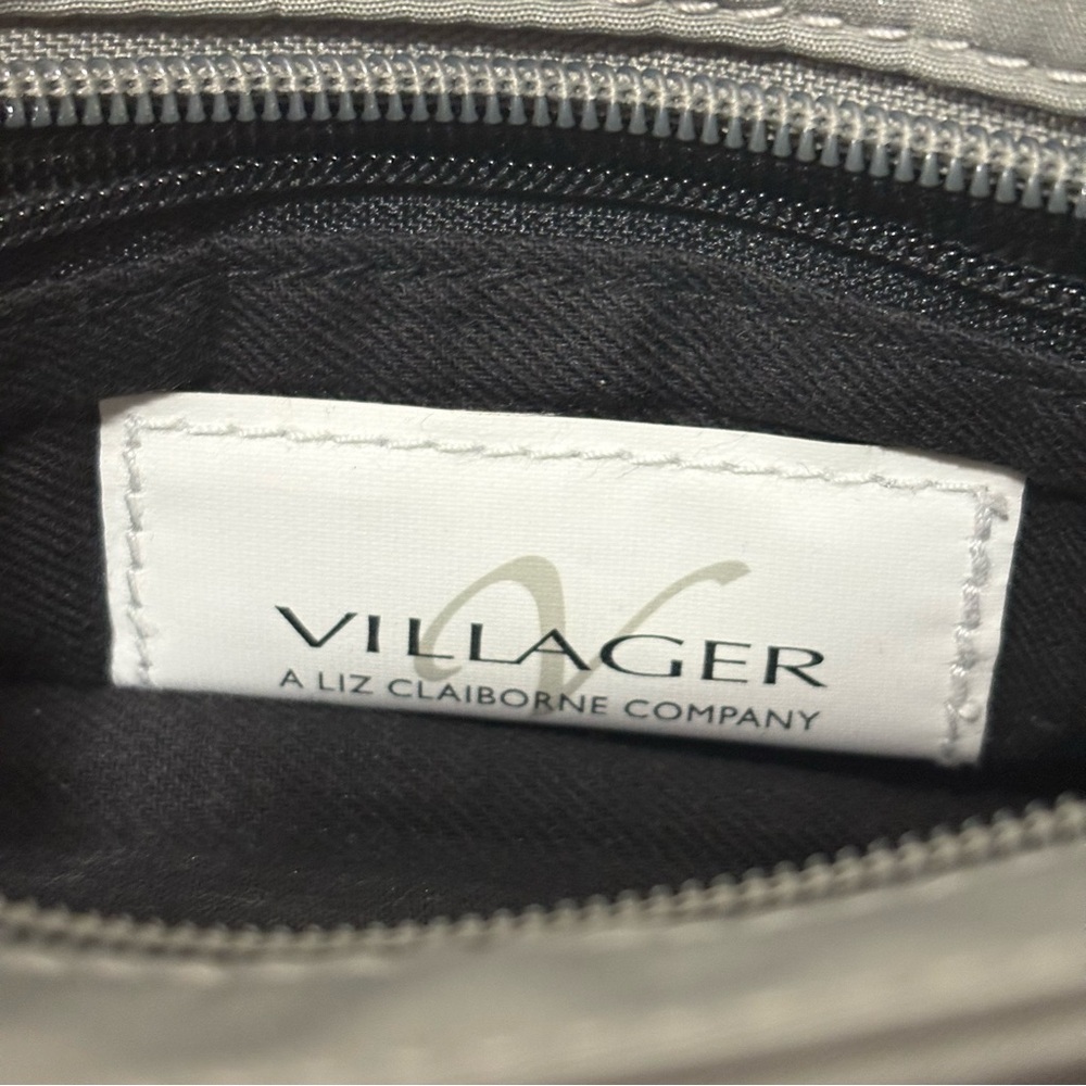 Liz Claiborne Villager Y2K Grey Embroidered Handbag‎ Women's Mini Shoulder Bag - Picture 11 of 16